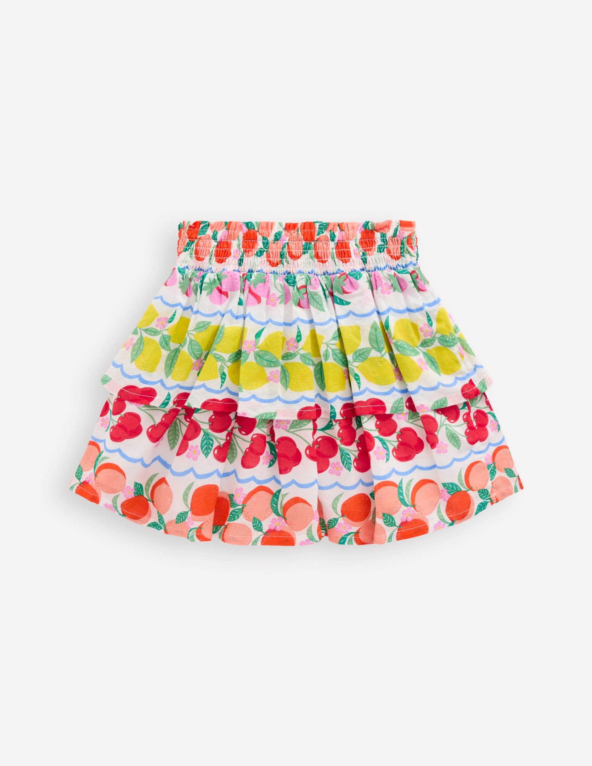 Tiered Woven Skirt-Rainbow Fruit Stripe - Image 2