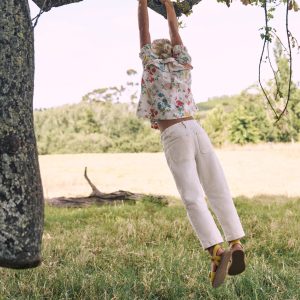 Patch Pocket Pants-Vanilla White