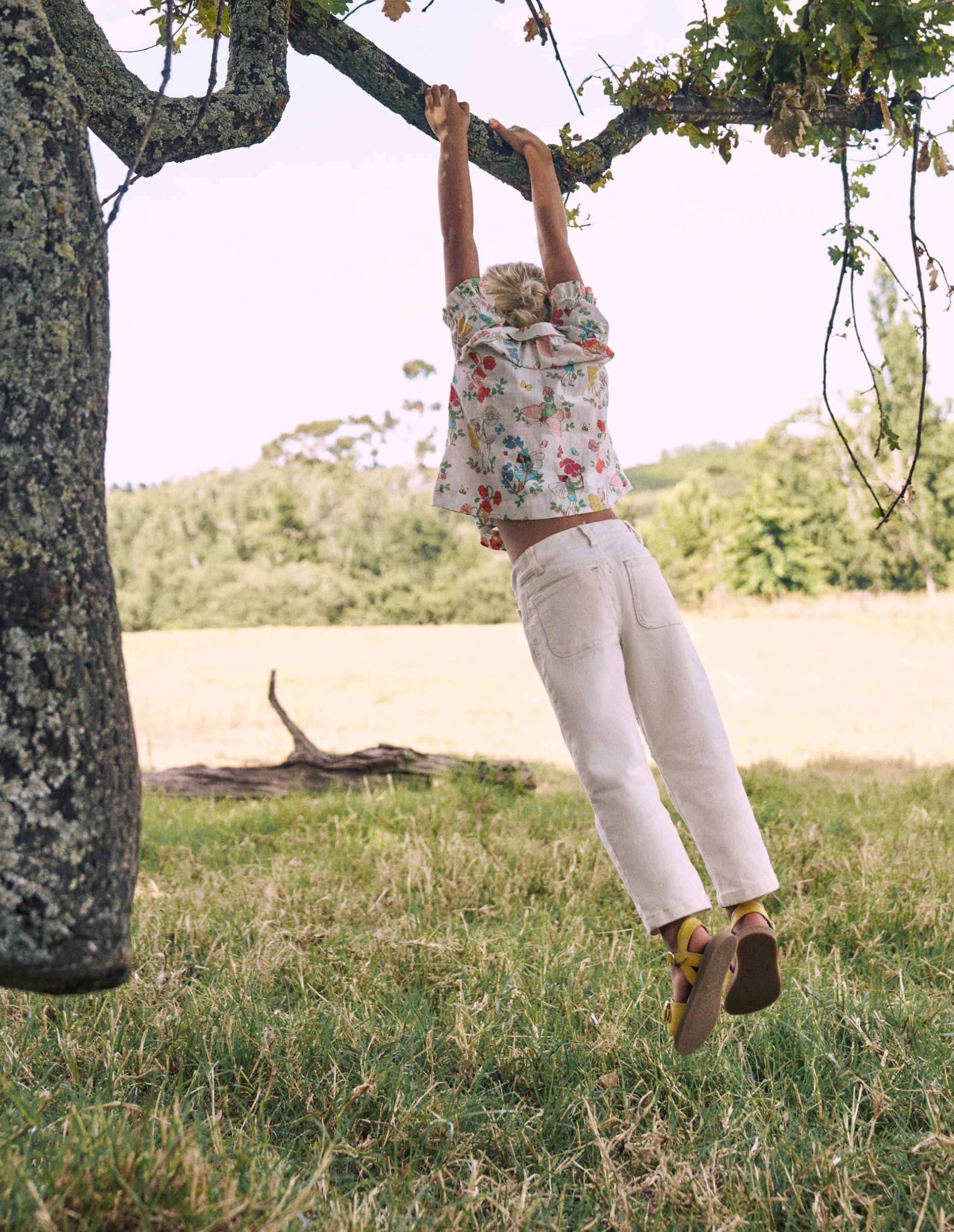 Patch Pocket Pants-Vanilla White