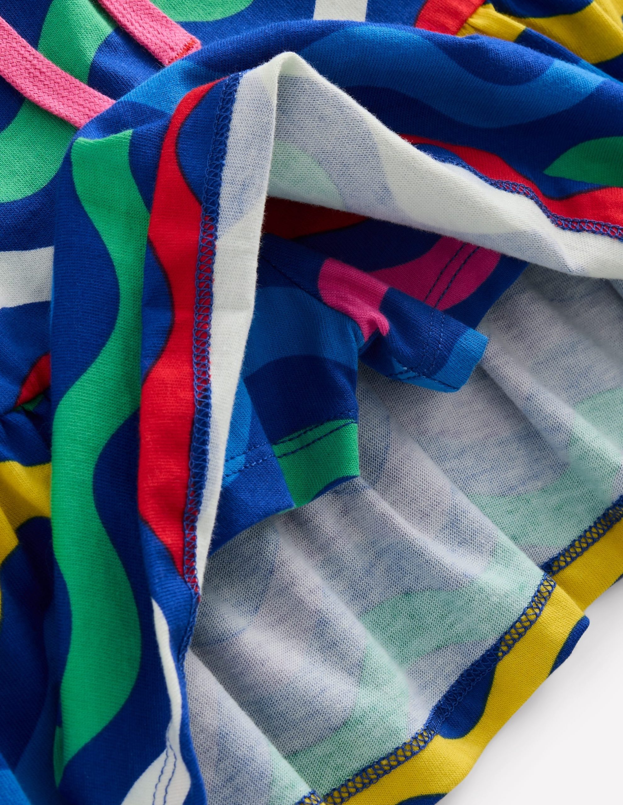 Tiered Jersey Skort-Bright Blue Wave Stripe - Image 3