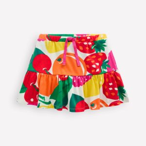 Tiered Jersey Skort-Multi Giant Fruit