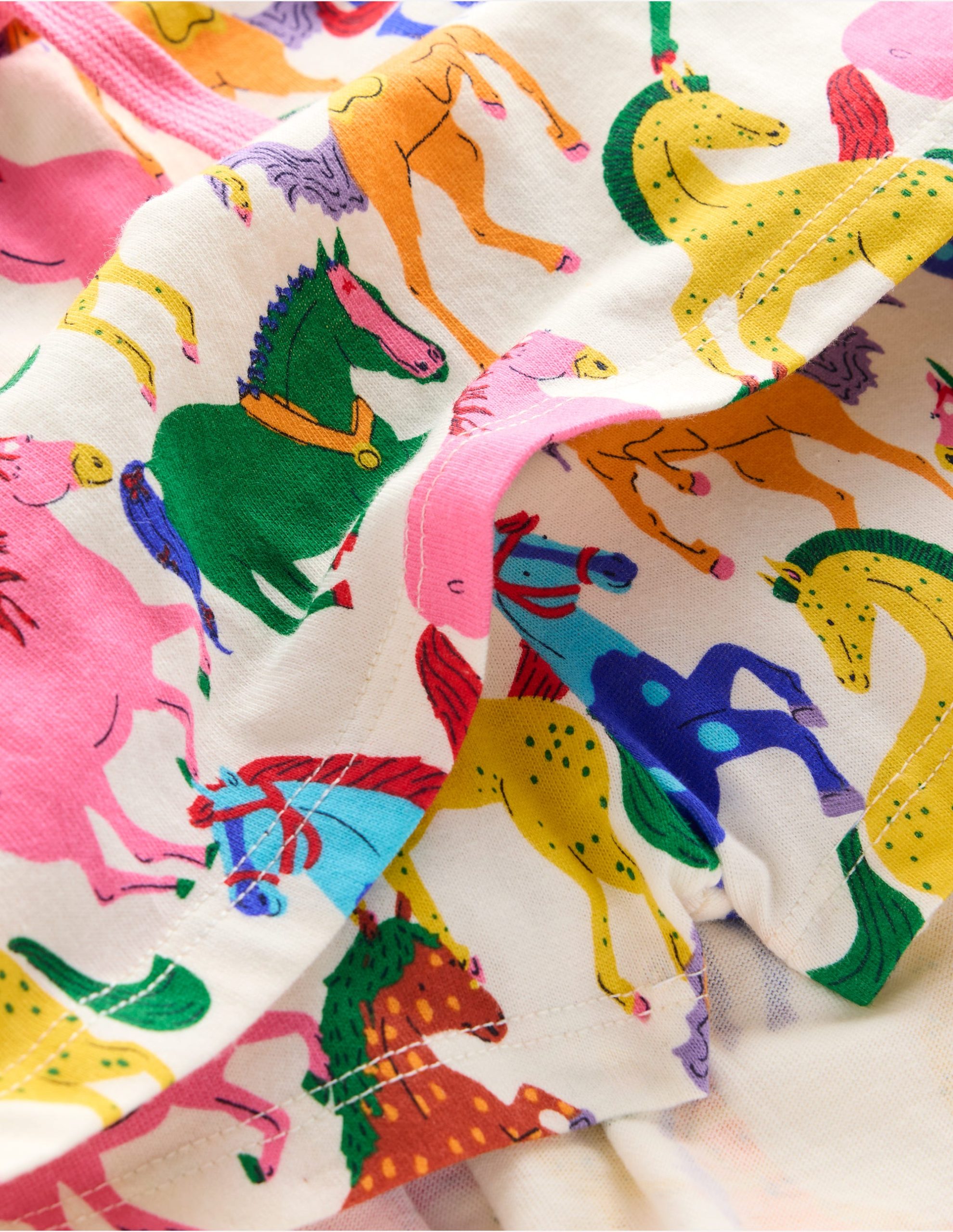 Tiered Jersey Skort-Multi Rainbow Horse - Image 3