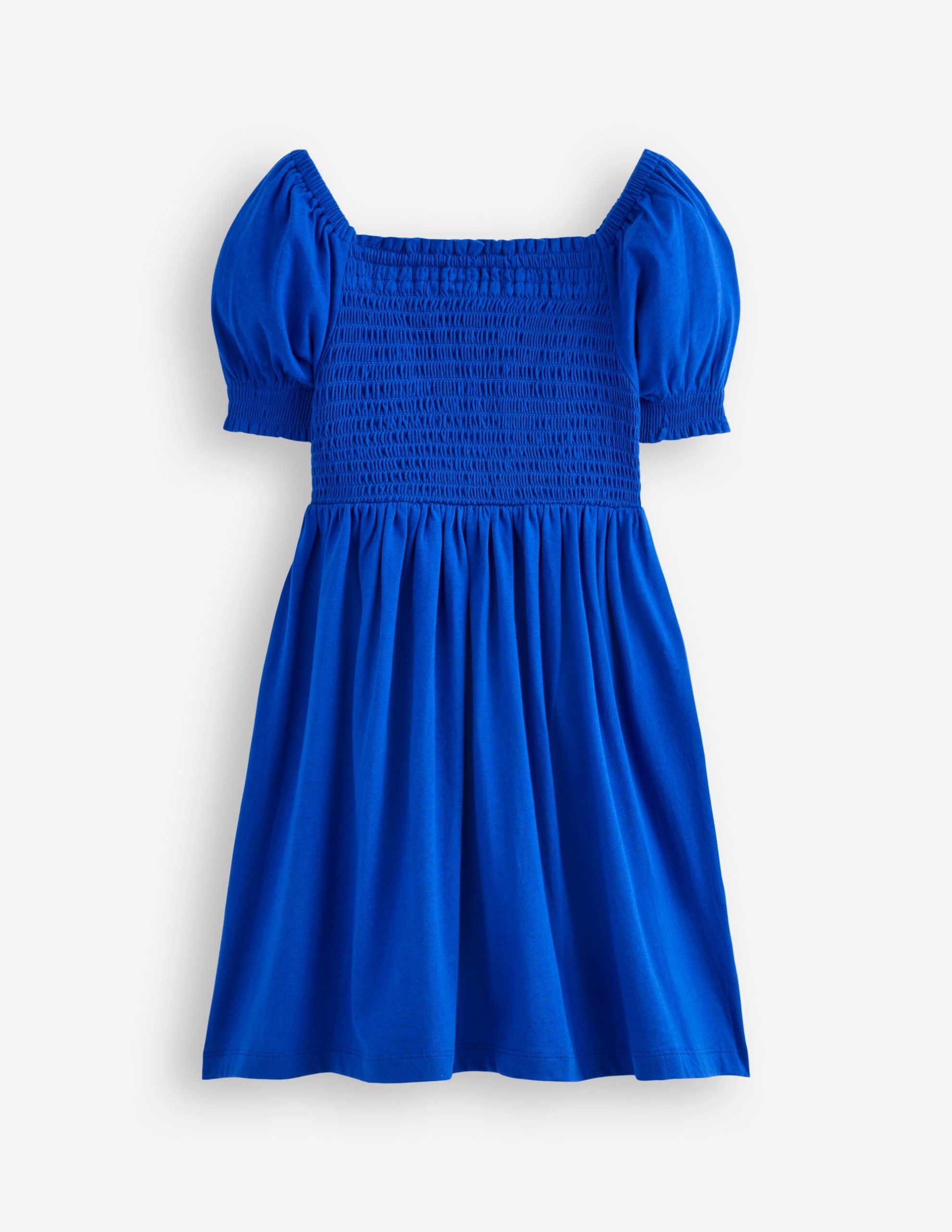 Clare Shirred Appliqu?? Dress-Blue Safari Animals - Image 3