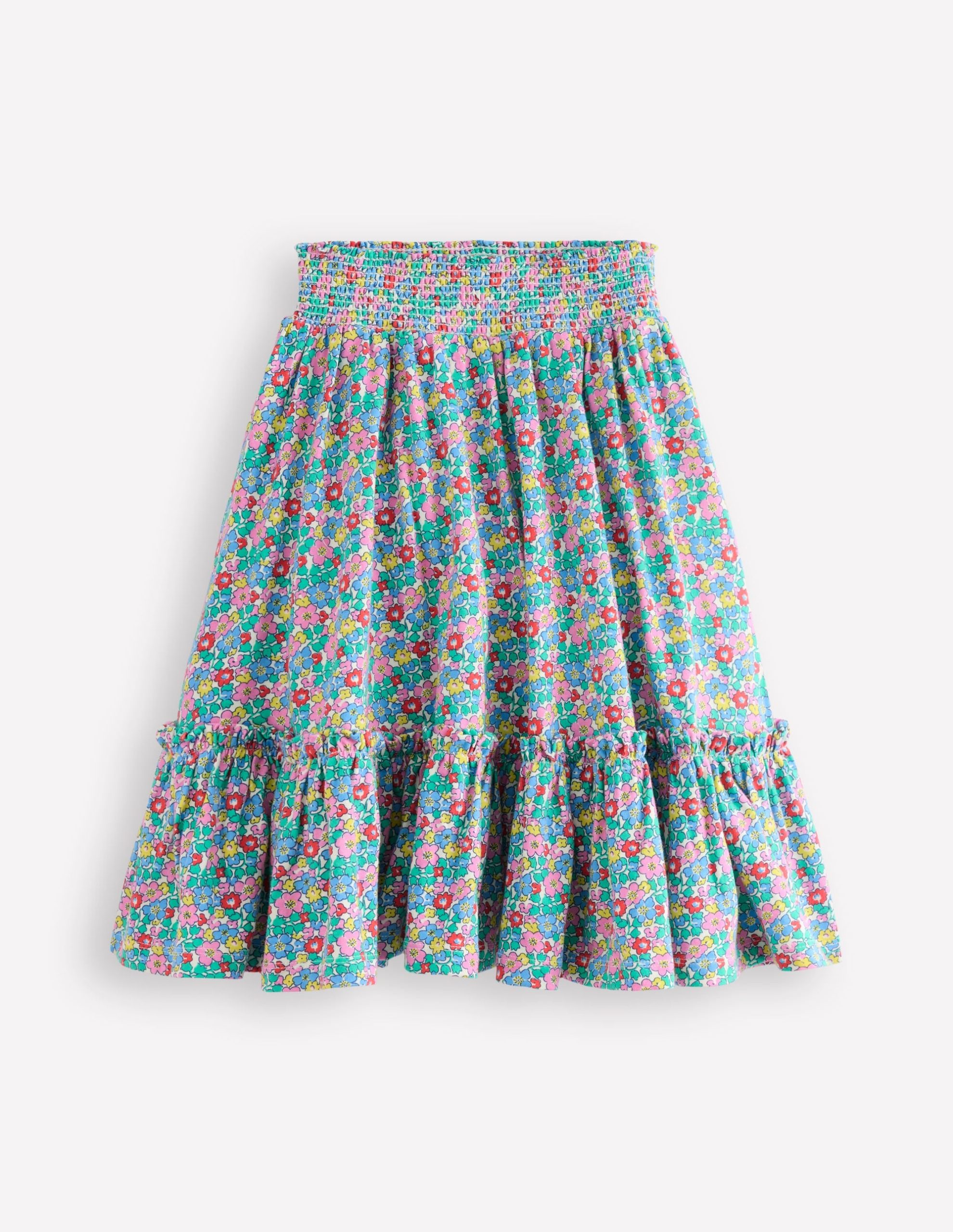 Jersey Midi Skirt-Multi Flowerbed