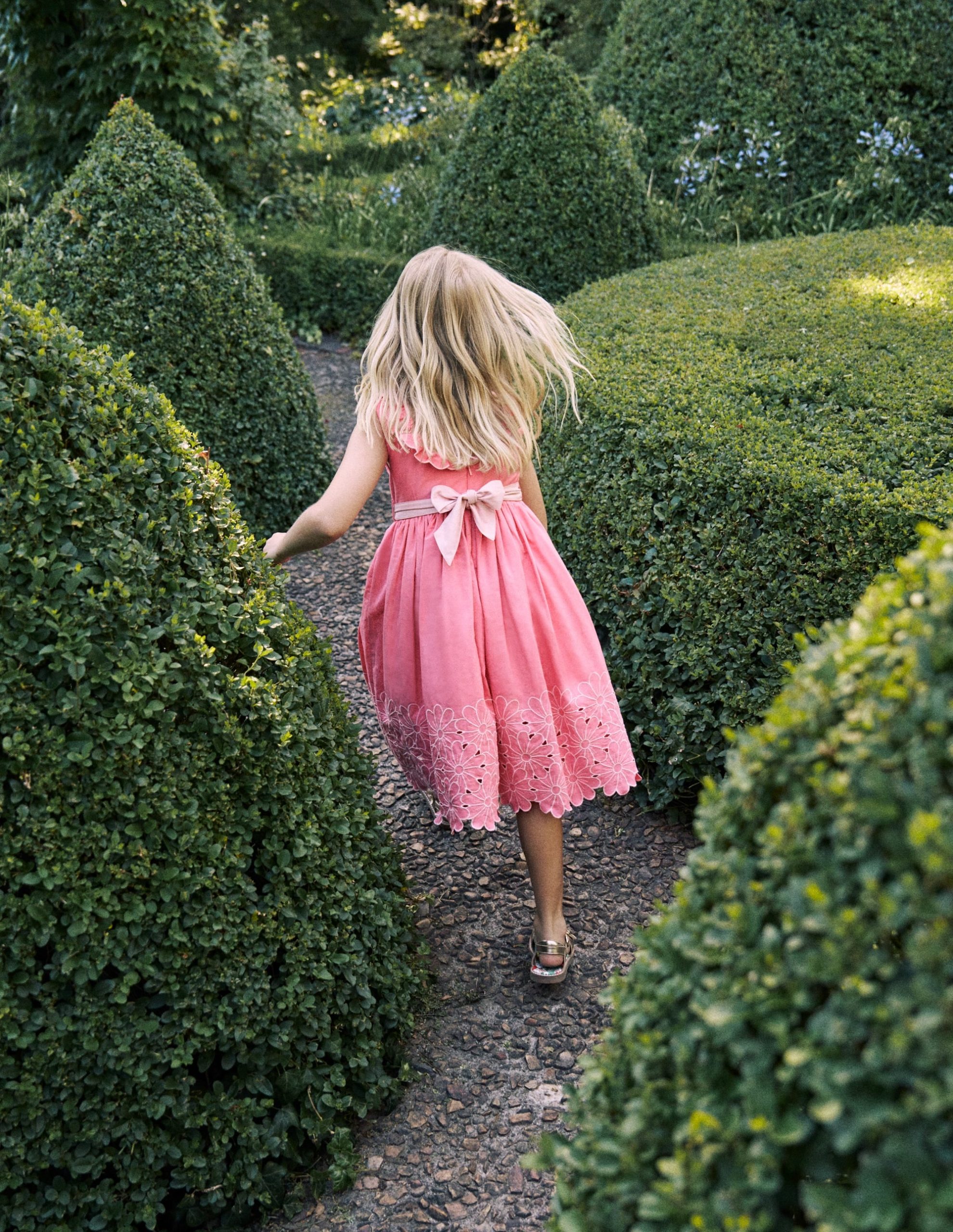 Flower Hem Occasion Dress-Salmon Pink - Image 2