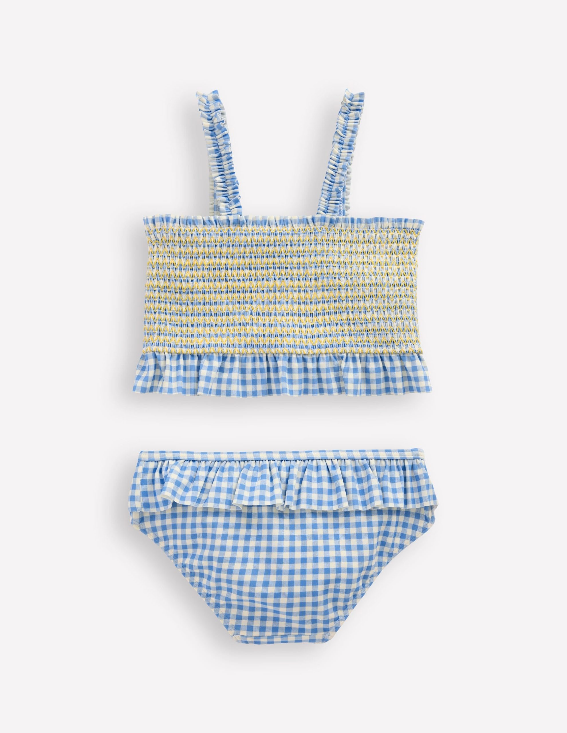 Pretty Peplum Bikini-Smocked Gingham Daisy - Image 3
