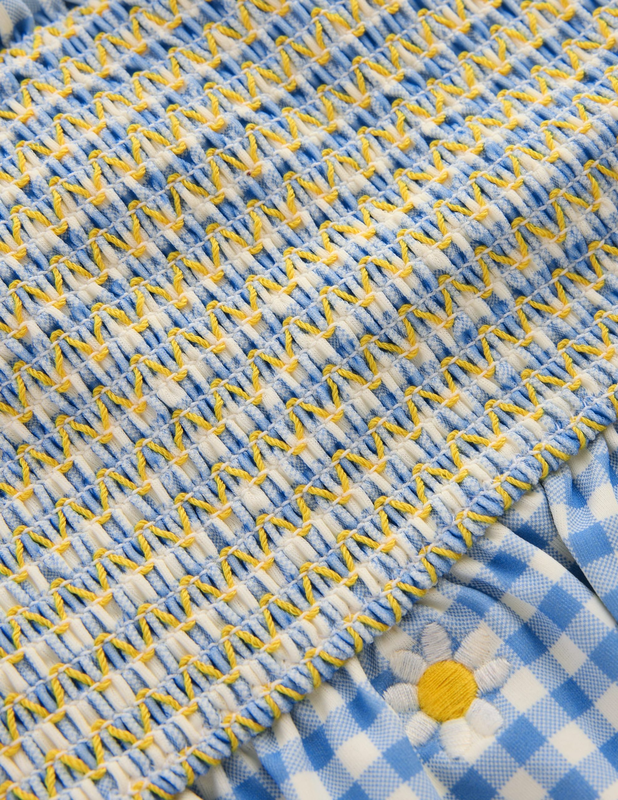 Pretty Peplum Bikini-Smocked Gingham Daisy - Image 4