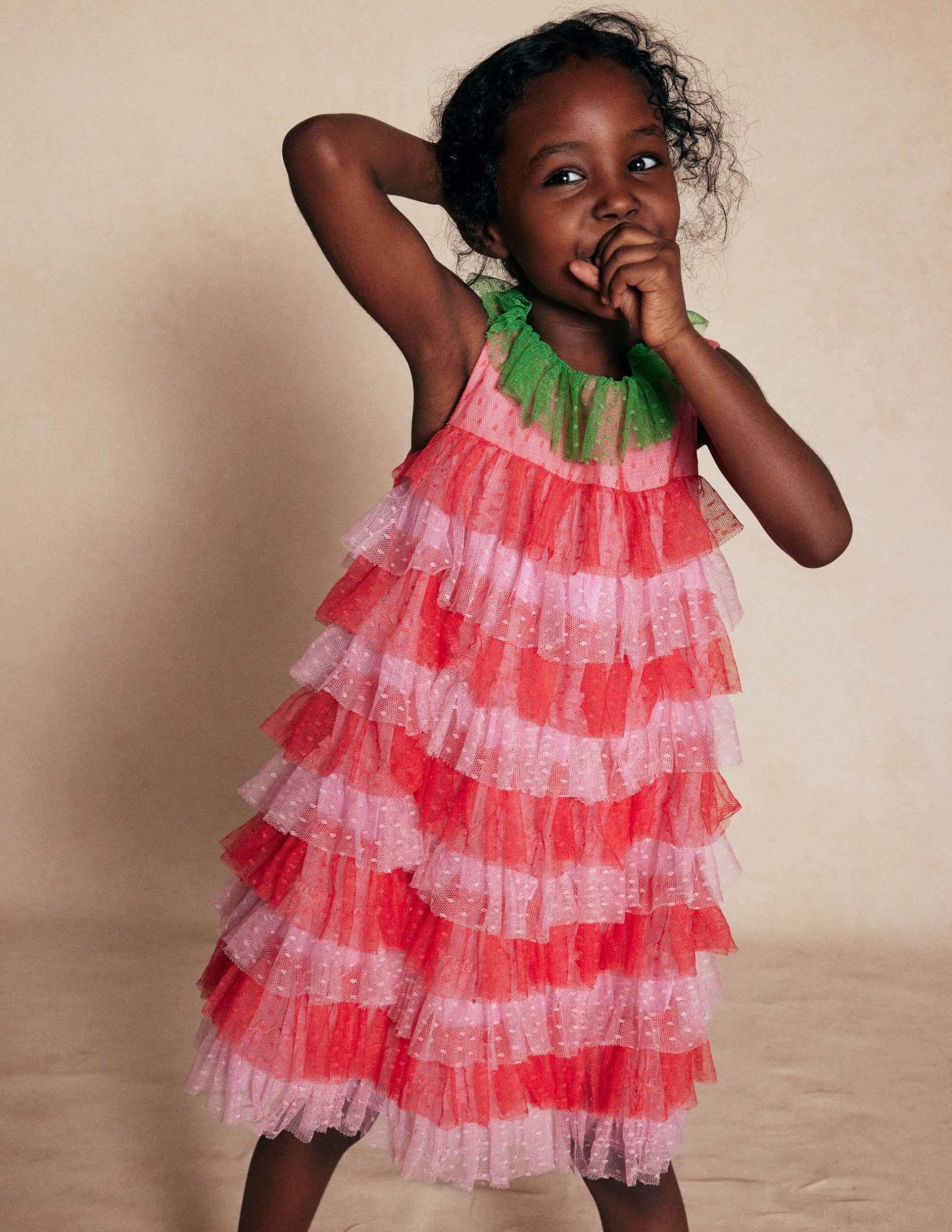 Strawberry Tulle Dress-Red/Pink - Image 3