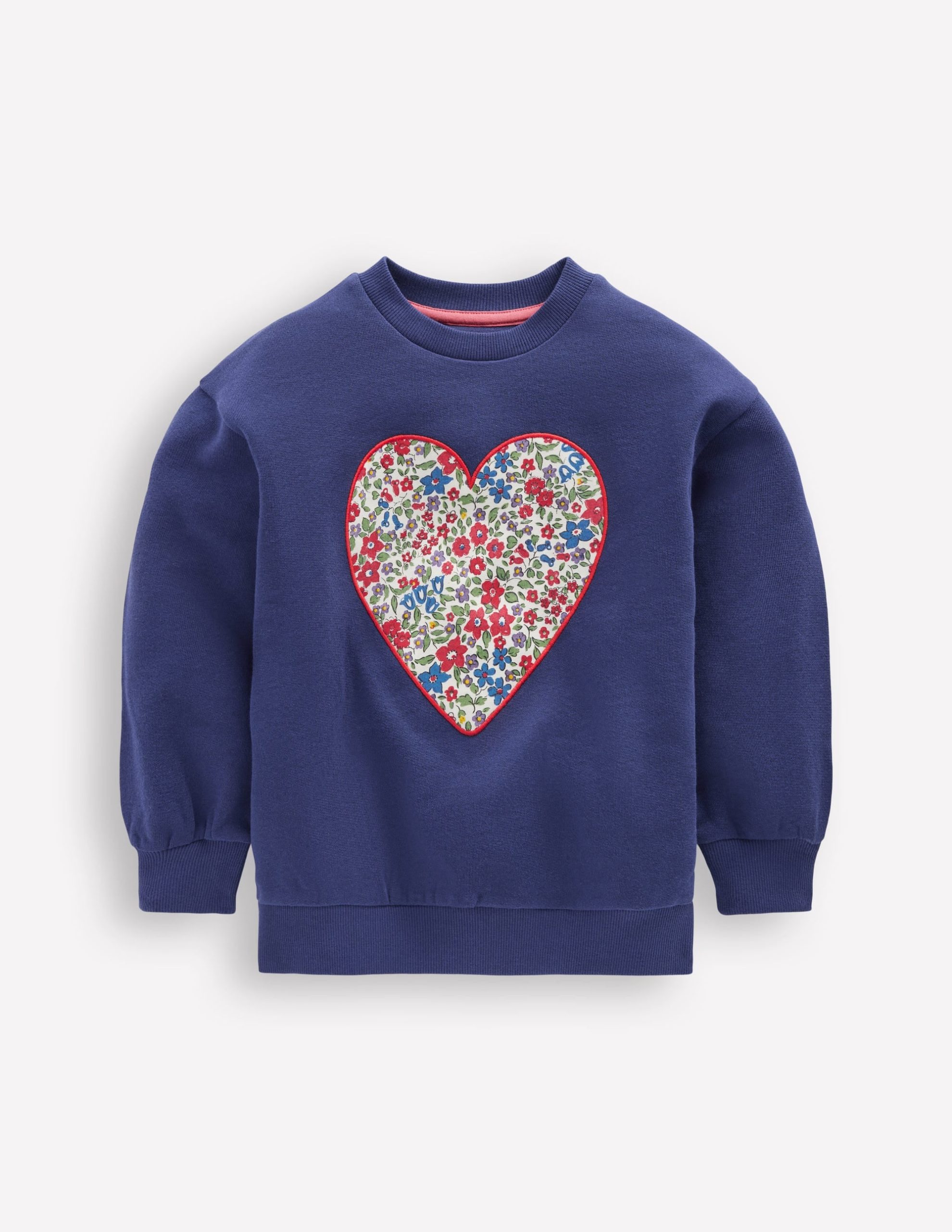 Bobbie Appliqu?? Sweatshirt-Starboard Blue Hearts
