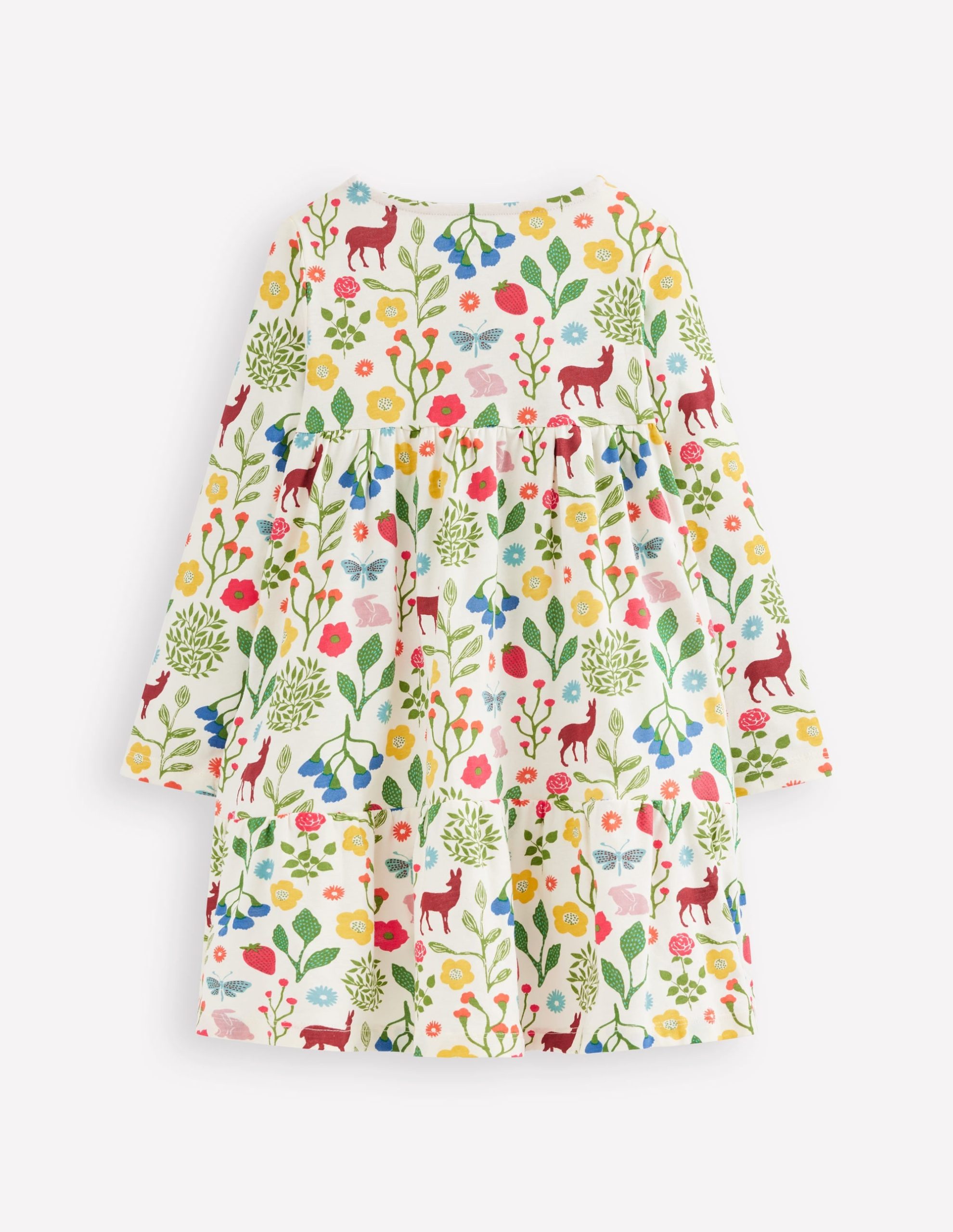 Ariel Long Sleeve Twirly Dress-Soft Ivory Woodland Walk - Image 2