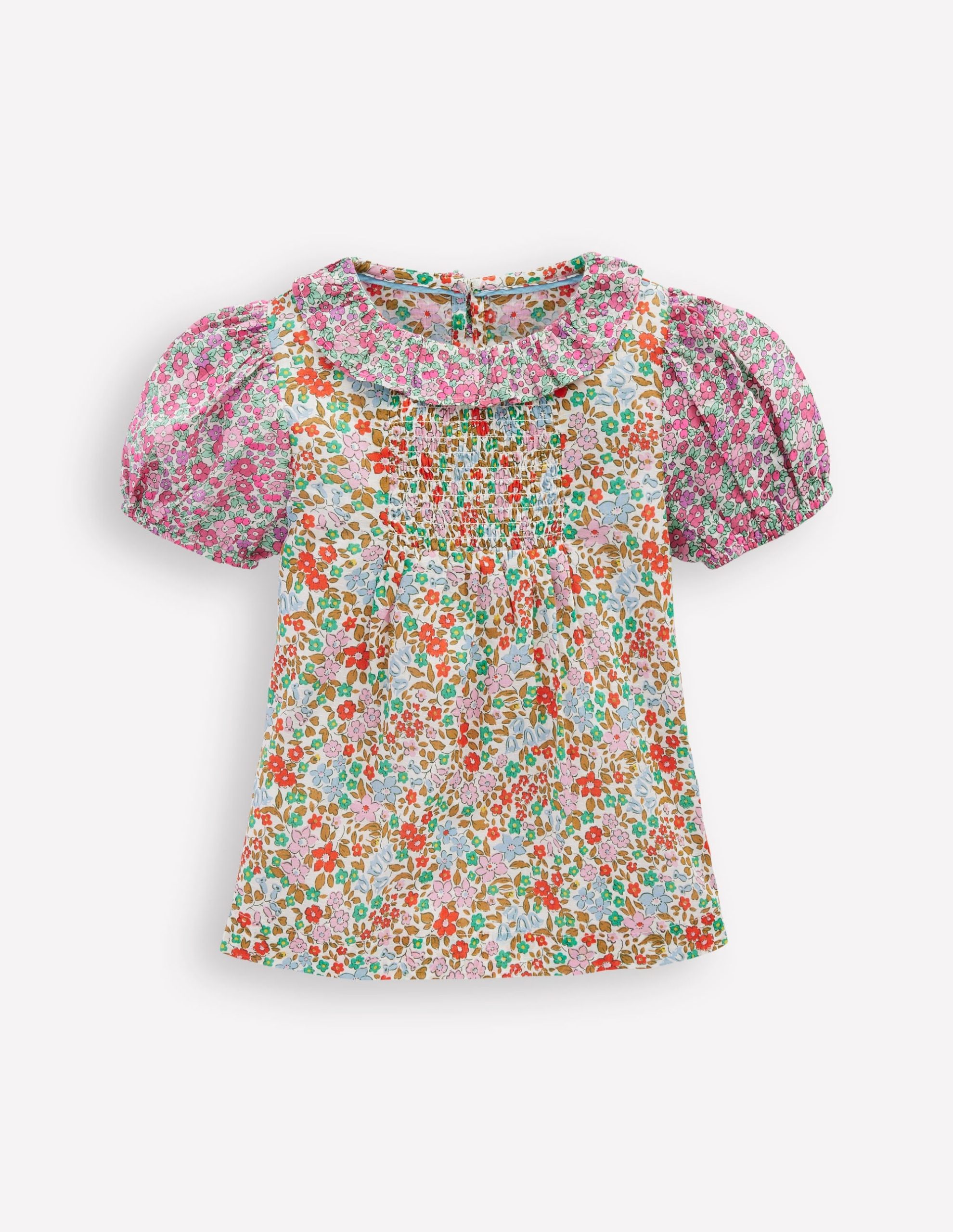 Smocked Frill Neck Blouse-Hotchpotch Floral - Image 2