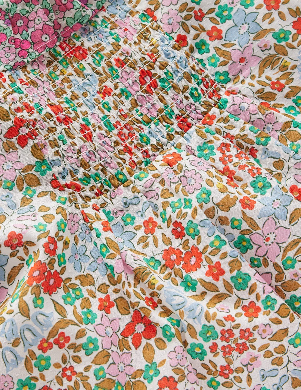 Smocked Frill Neck Blouse-Hotchpotch Floral - Image 4