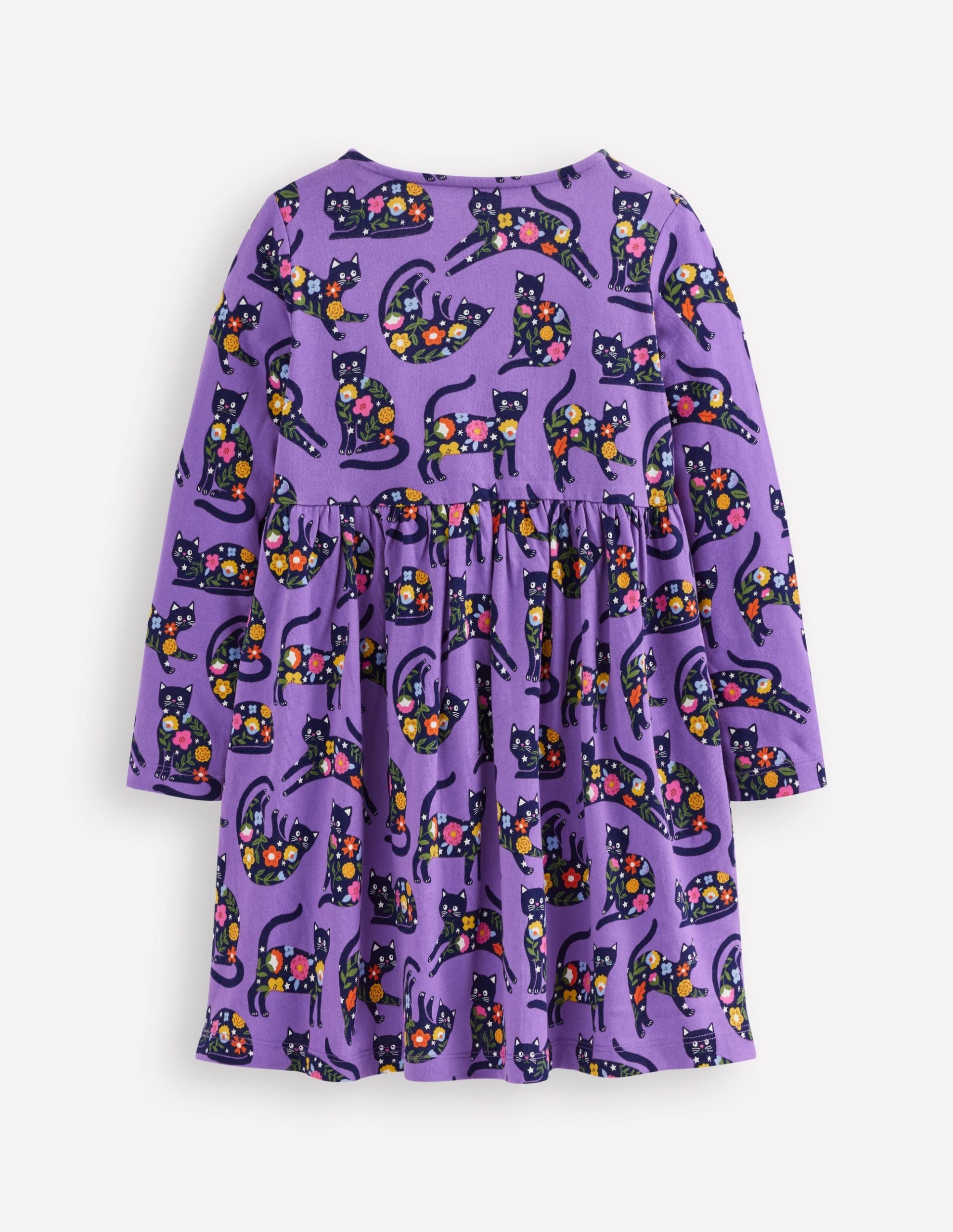 Heart Pocket Fun Jersey Dress-Purple Topaz Spooky Cats - Image 2