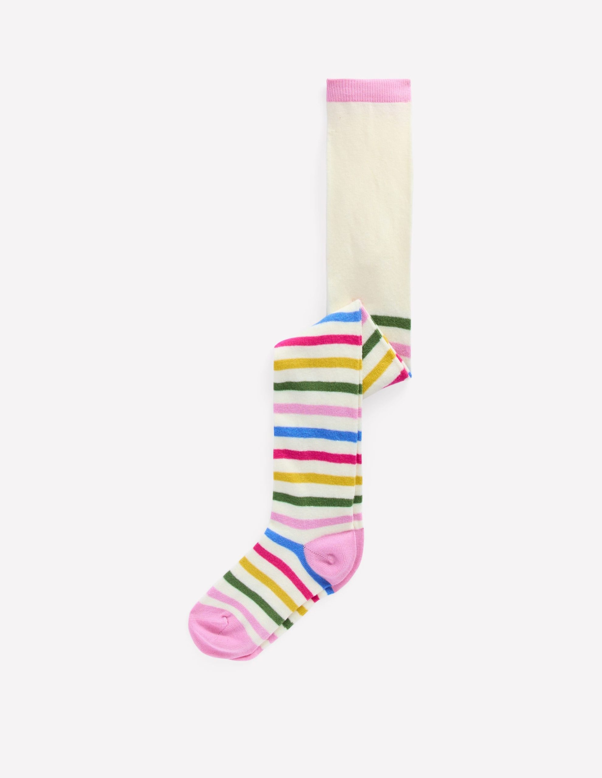 Patterned Tights-Soft Ivory Multi Stripe