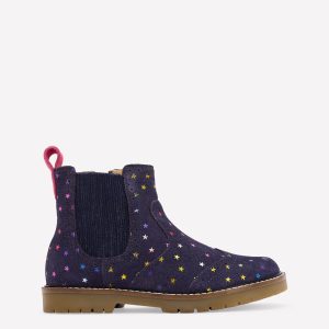 Leather Chelsea Boots-College Navy Metallic stars