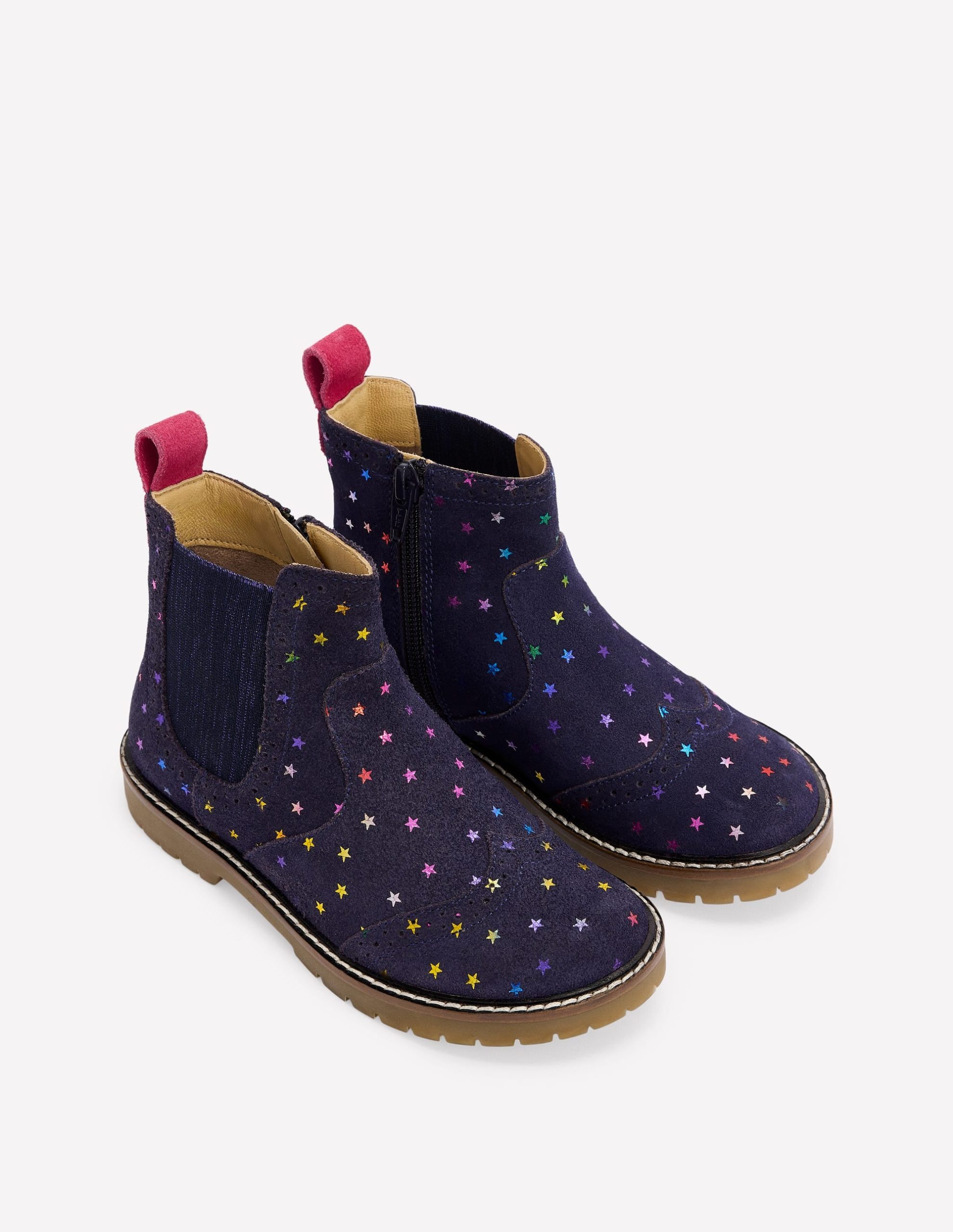 Leather Chelsea Boots-College Navy Metallic stars - Image 2