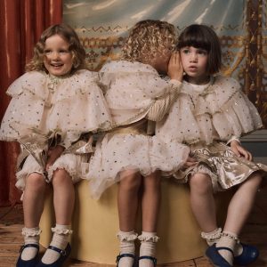 Tulle Cape-Soft Ivory/ Gold Confetti