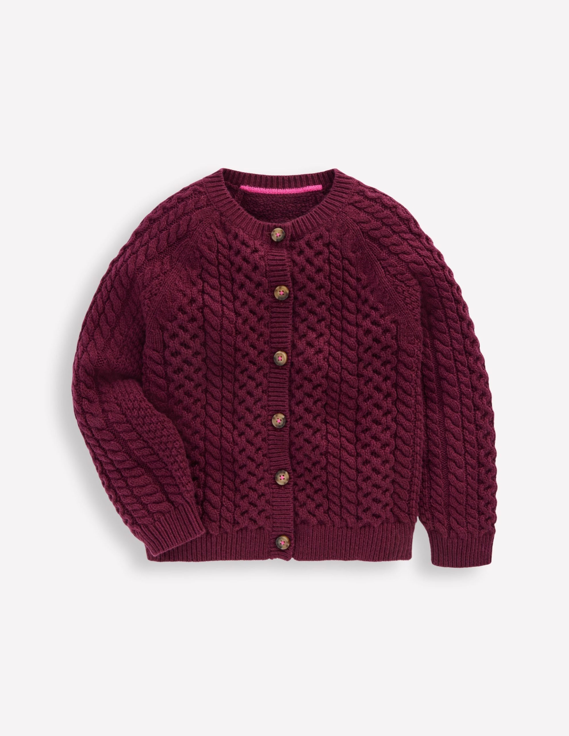 Heritage Cable Cardigan-Plum - Image 2