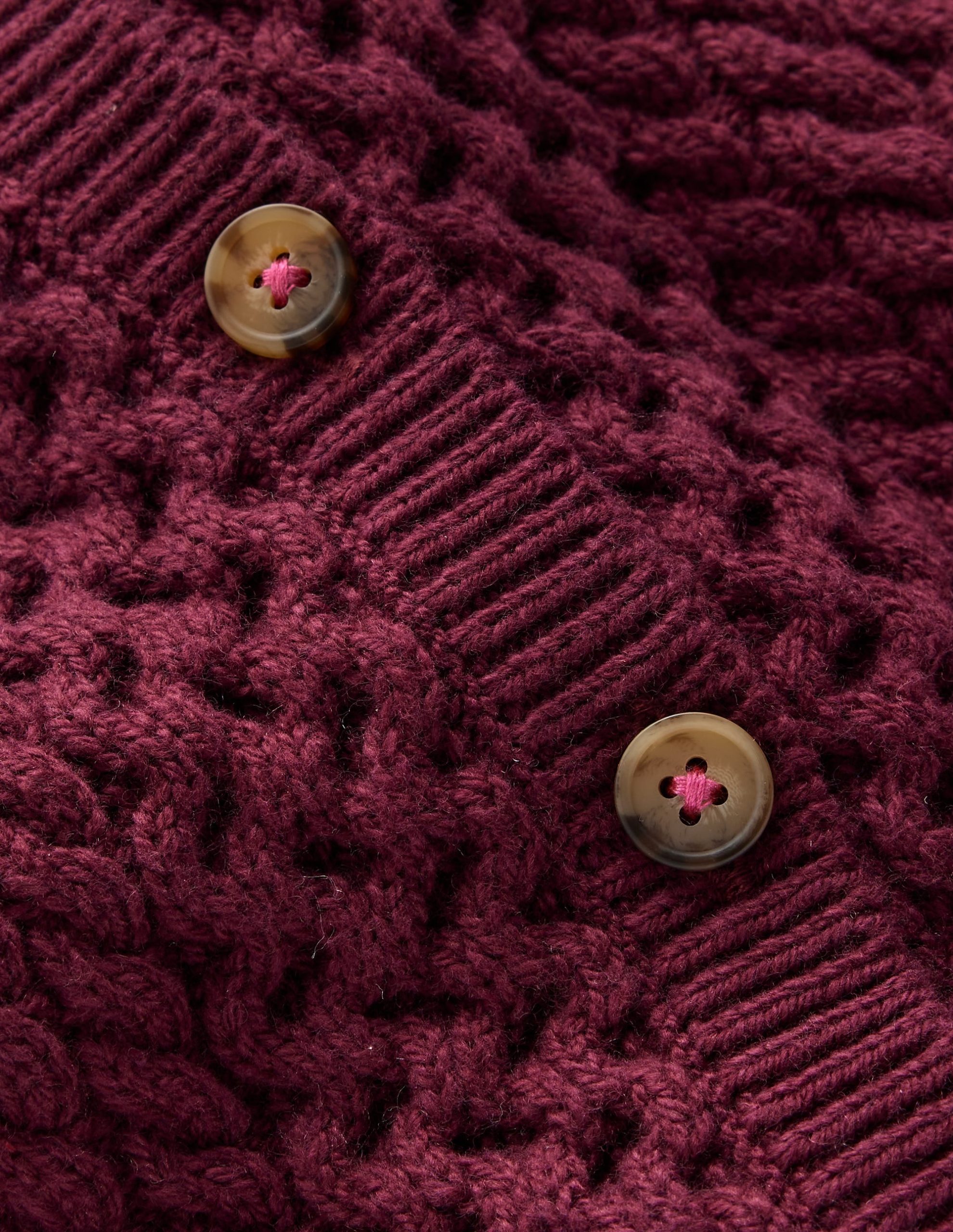 Heritage Cable Cardigan-Plum - Image 4
