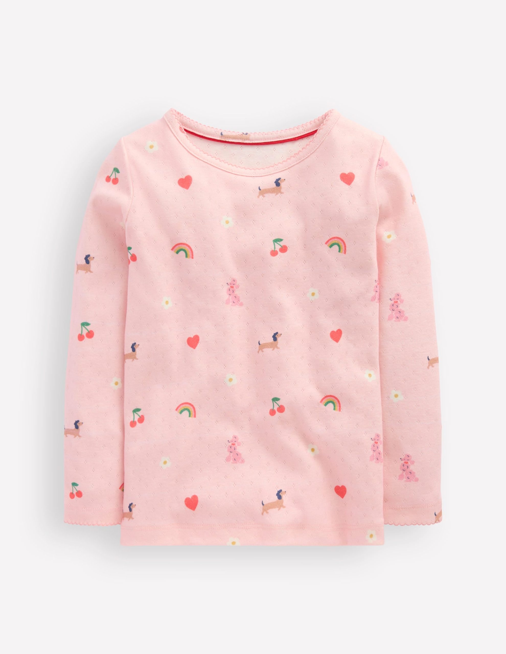 Long Sleeve Pointelle Top-Chalk Pink Parisien