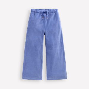 Heart Pocket Velour Sweatpants-Soft Blue