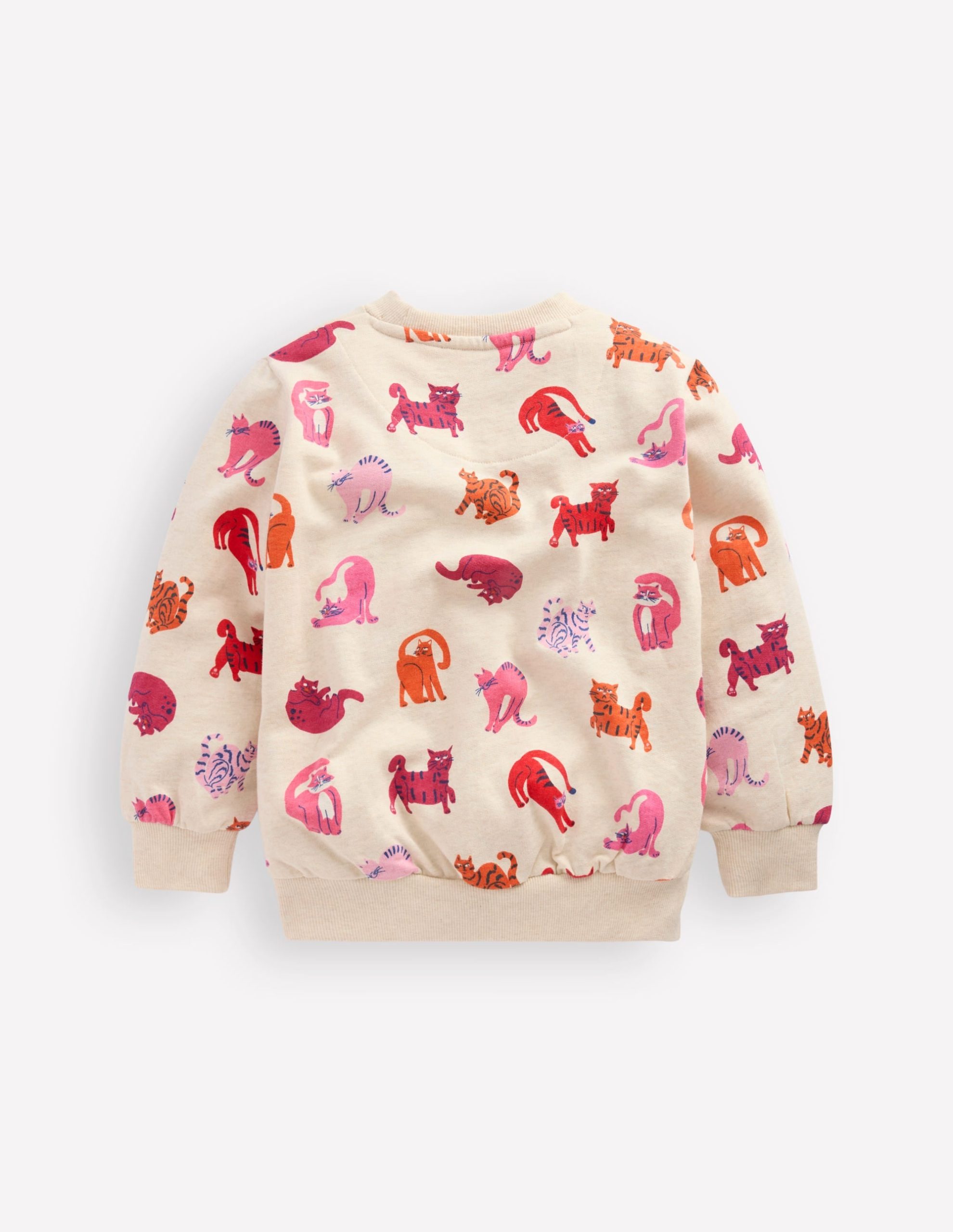 Printed Sweatshirt-Oatmeal Marl Cats - Image 2