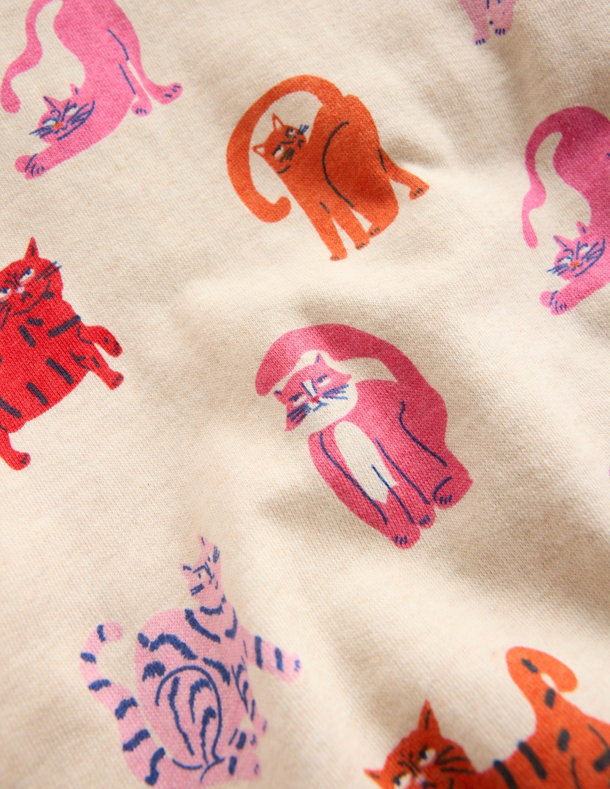 Printed Sweatshirt-Oatmeal Marl Cats - Image 3