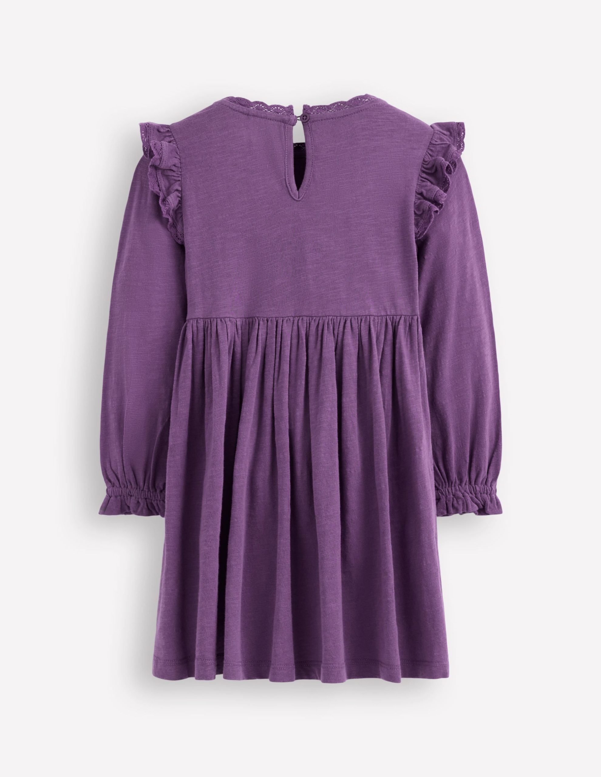 Lace Trim Jersey Dress-Mystical Purple - Image 2