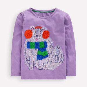 Long Sleeve Superstitch Tee-Aster Purple Dog