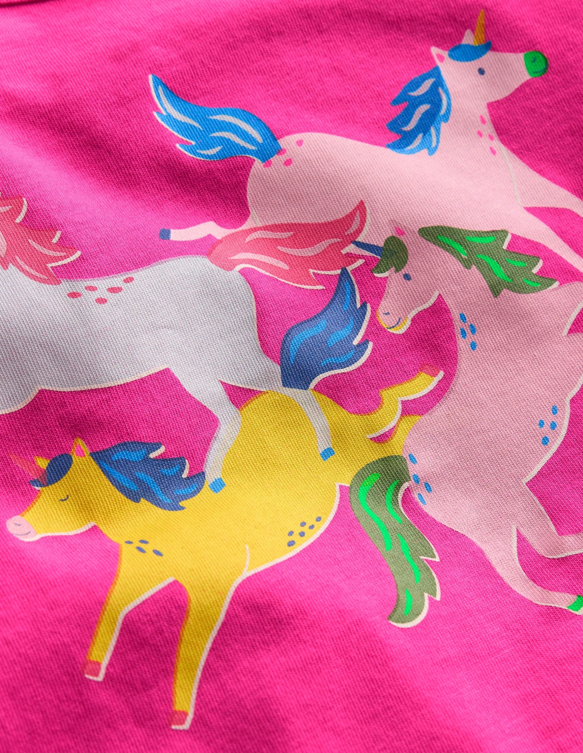 Long Sleeve Riso T-Shirt-Raspberry Pink Unicorns - Image 3