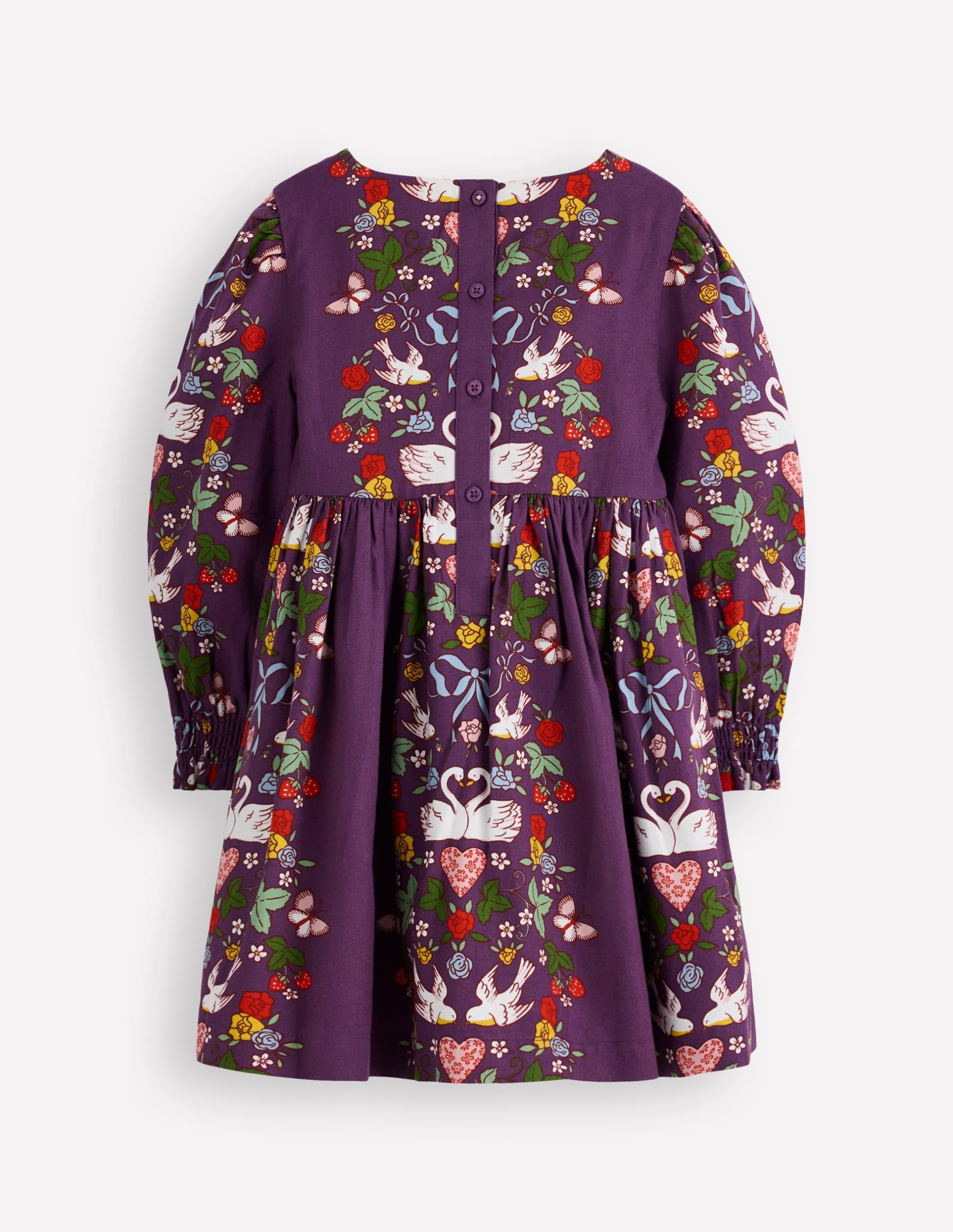 Madeline Long Sleeve Dress-Mystic Purple Lovebirds - Image 3