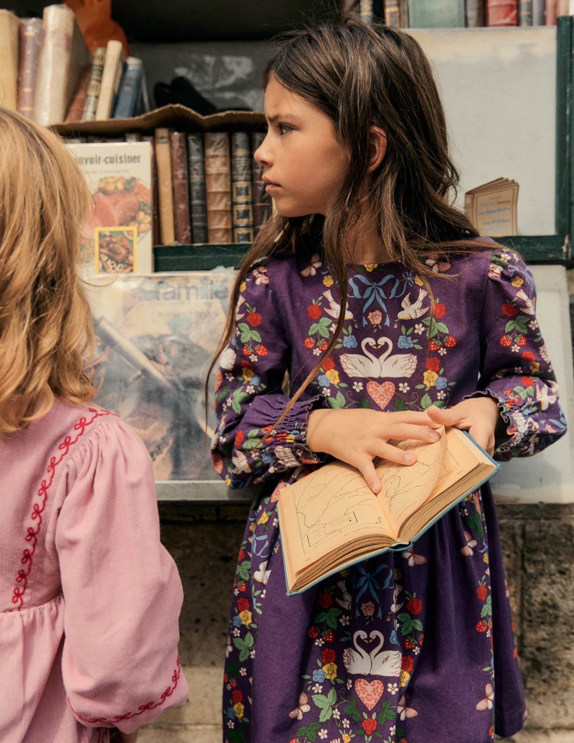 Madeline Long Sleeve Dress-Mystic Purple Lovebirds