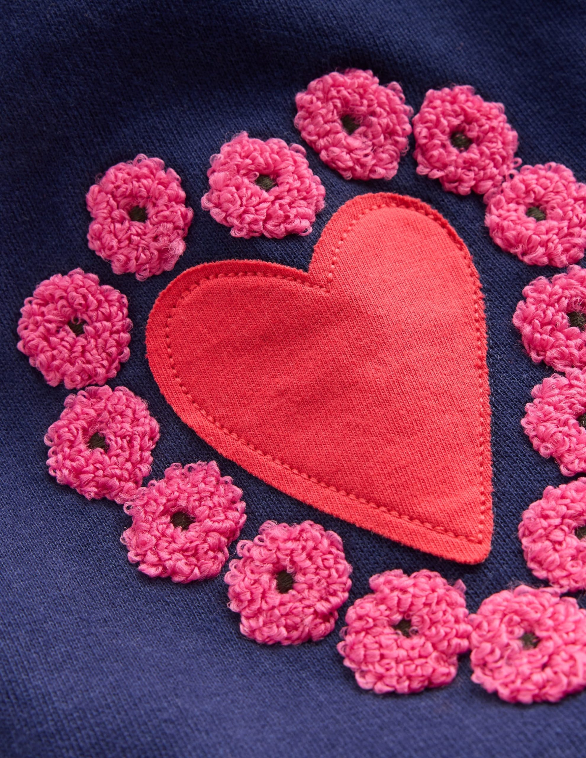 Bobbie Appliqué Joggers-College Navy Hearts - Image 3