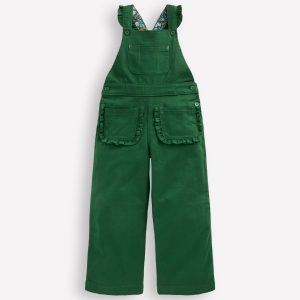 Frill Overalls-Pine Green