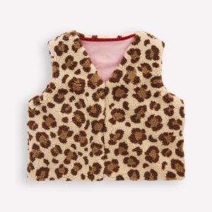 Relaxed Borg Gilet-Leopard