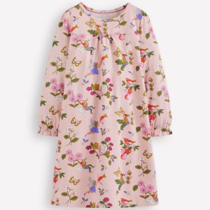 Printed Long Sleeve Nightie-Chalk Pink Fairy Tree