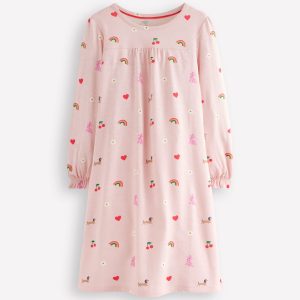 Printed Long Sleeve Nightie-Chalk Pink Parisien