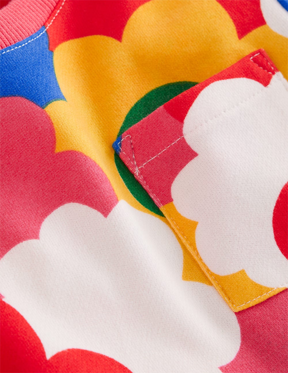 Loopback Sweat Dress-Multi Rainbow Flower - Image 4