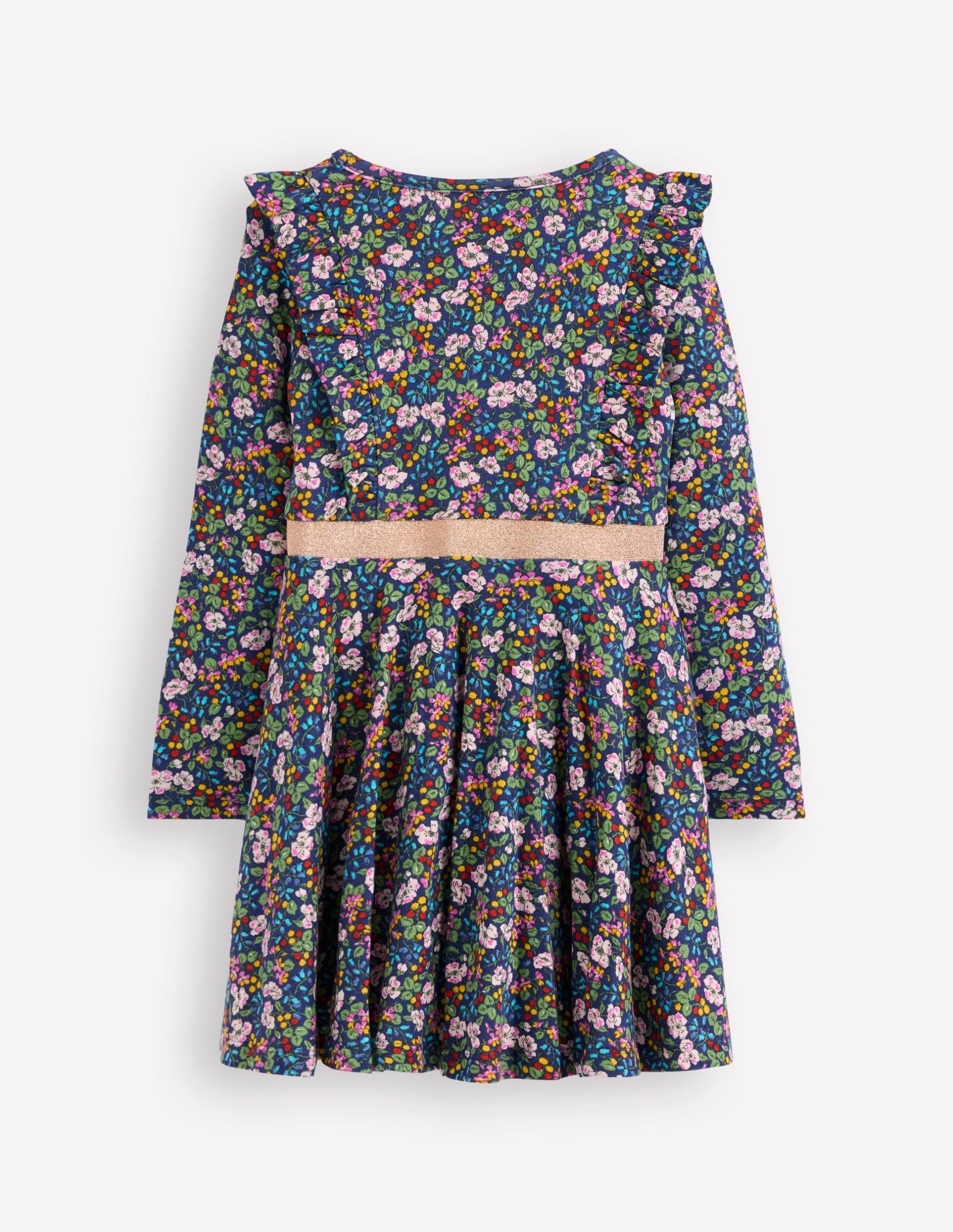 Cora Twirly Jersey Dress-Starboard Blue Berry Floral - Image 3