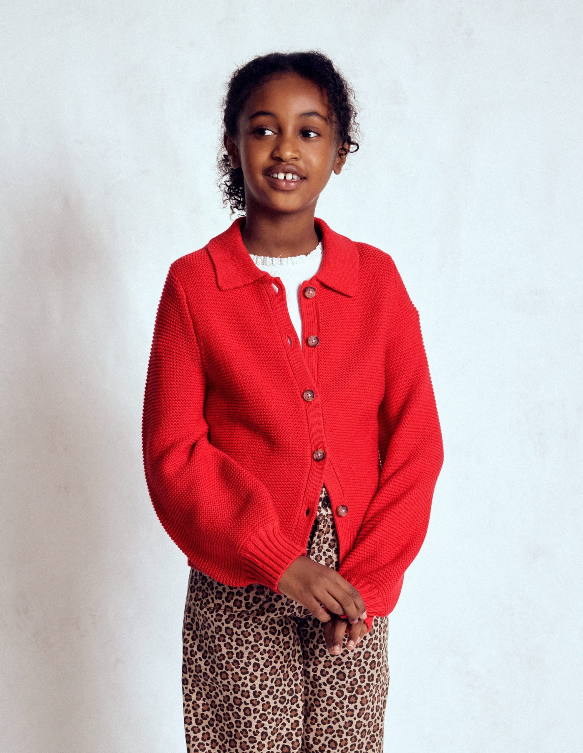 Collared Cardigan-Rockabilly Red - Image 4