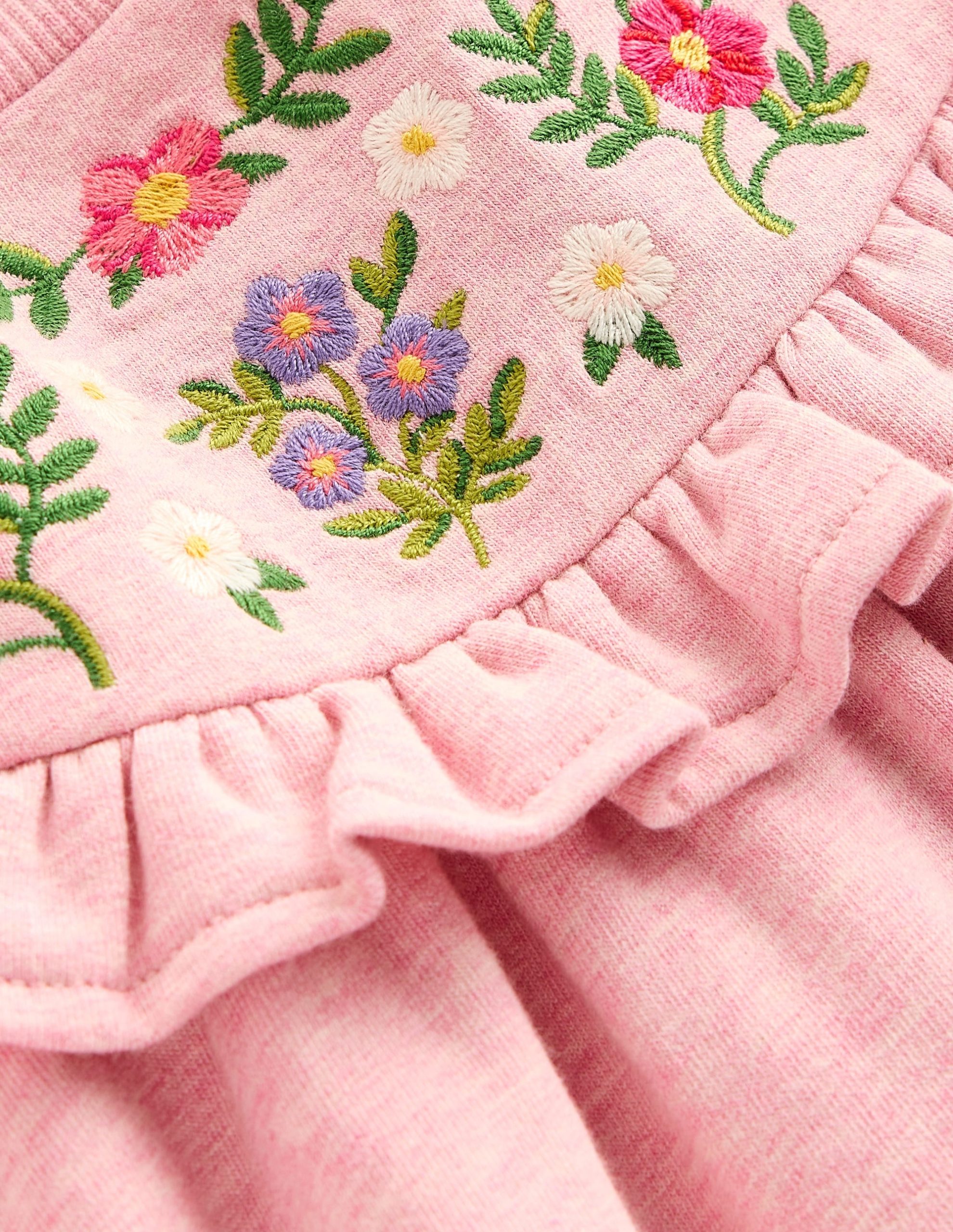 Embroidered Sweatshirt Dress-Pink - Image 3