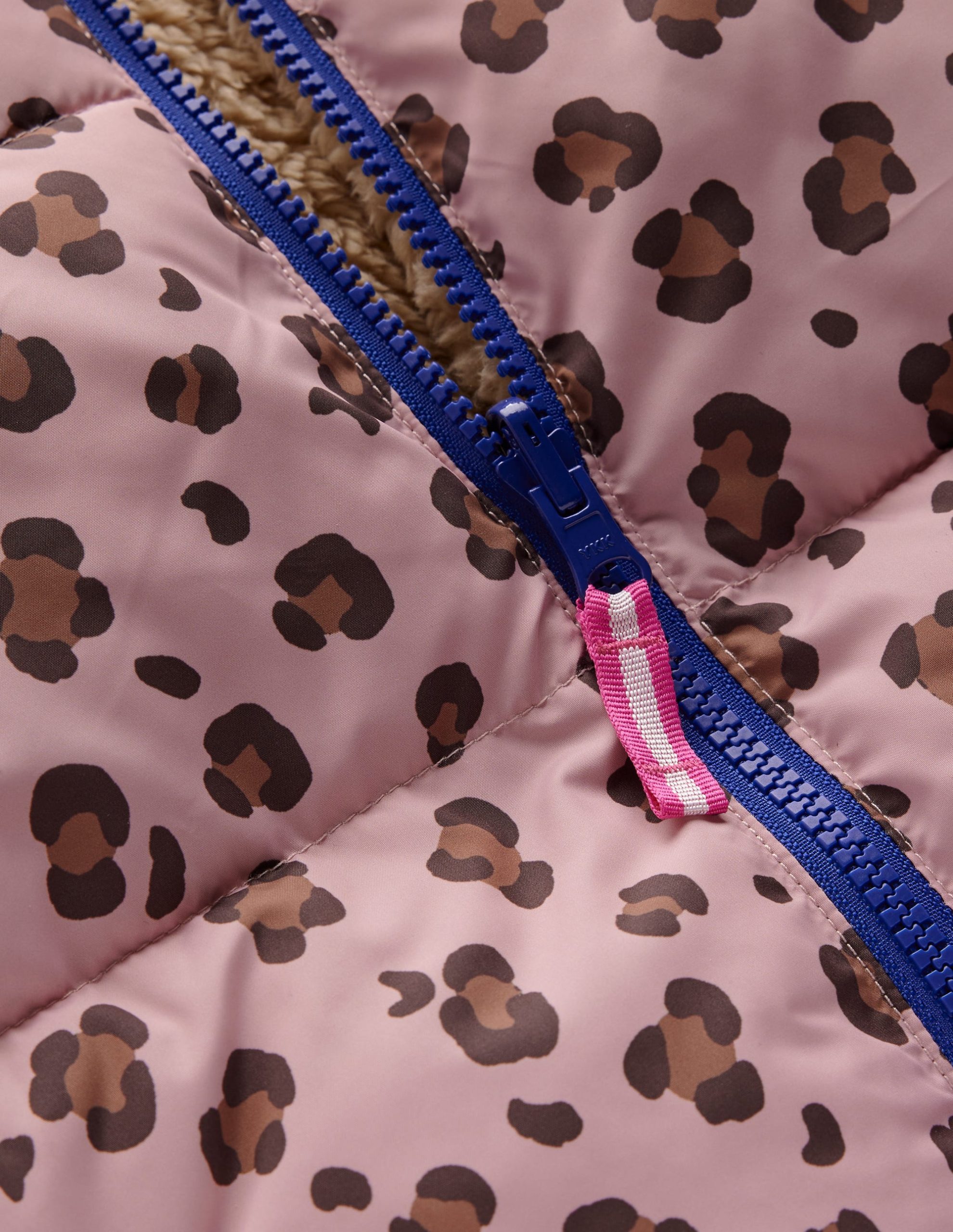 Reversible Padded Borg Coat-Pink Leopard - Image 3