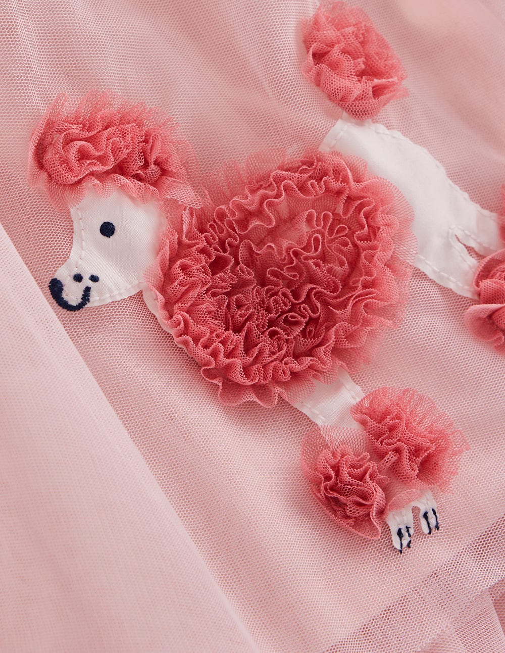 Velour Tulle Appliqu?? Dress-Chalk Pink Poodles - Image 4