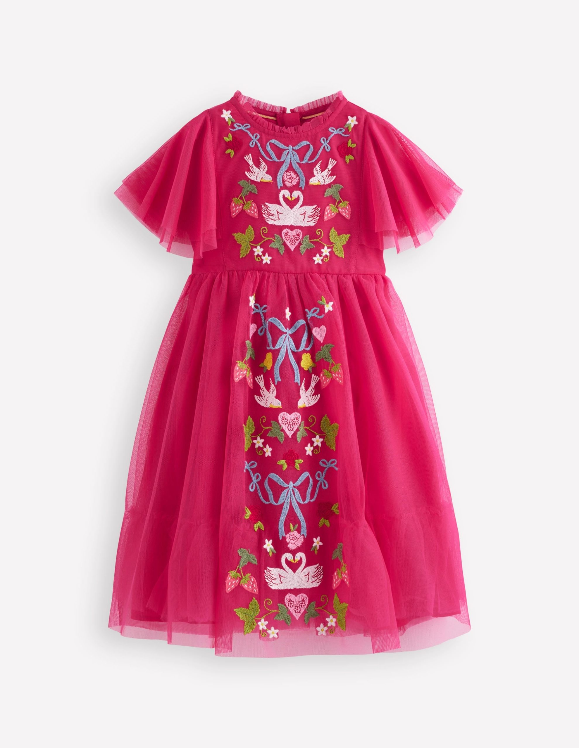 Embroidered Tulle Dress-Cherry Jam Lovebirds - Image 2