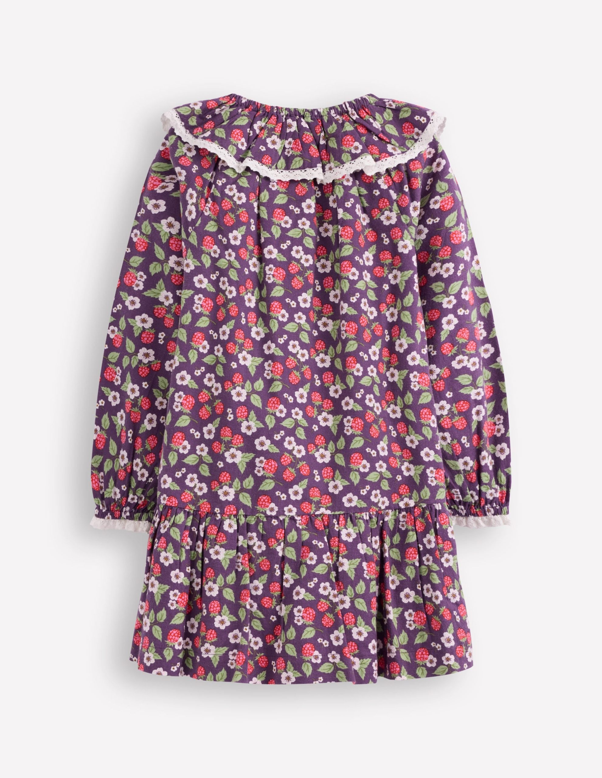 Lace Trim Woven Dress-Purple Vintage Berry - Image 2