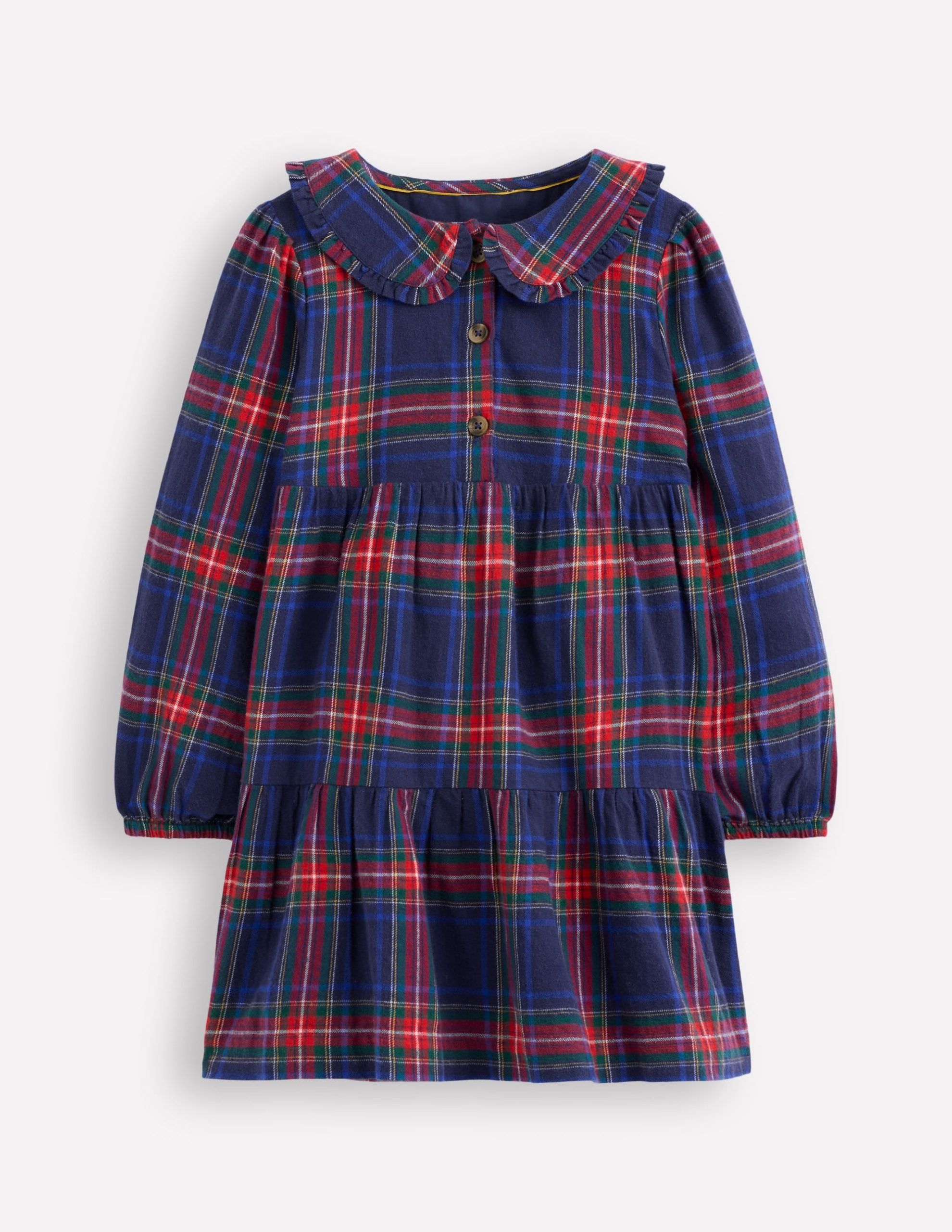 Minna Collared Woven Dress-French Navy Check - Image 2