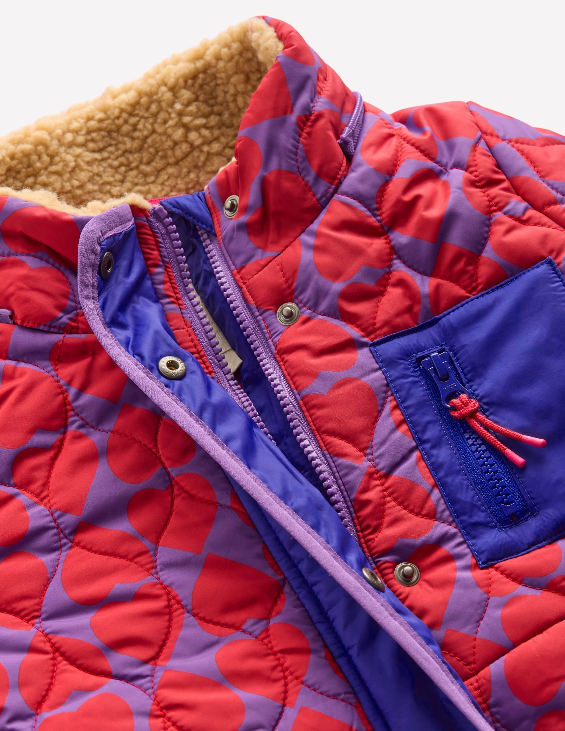 Cosy Longline Coat-Purple Heart Print - Image 3