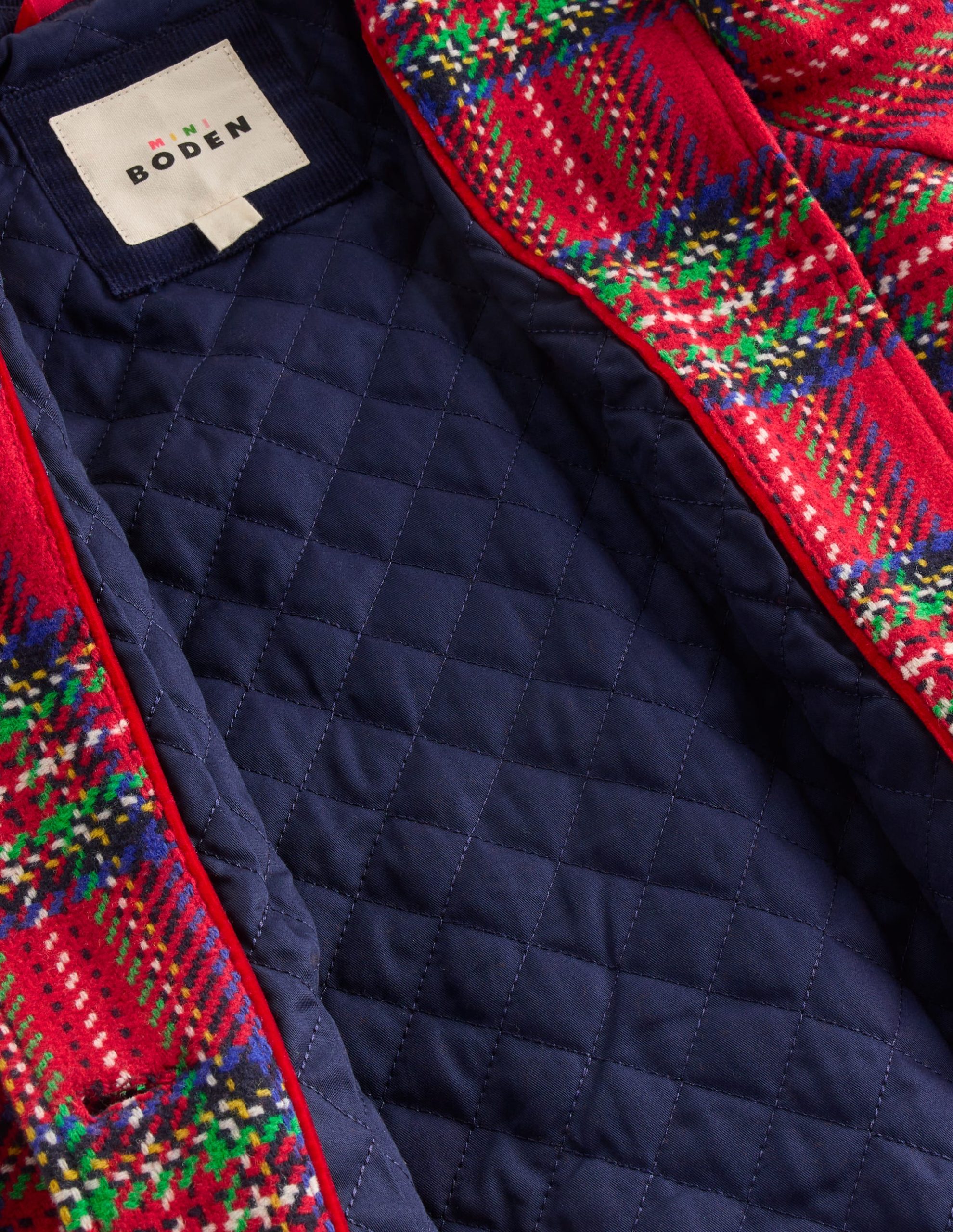 Wool Blend Coat-Red Check - Image 5