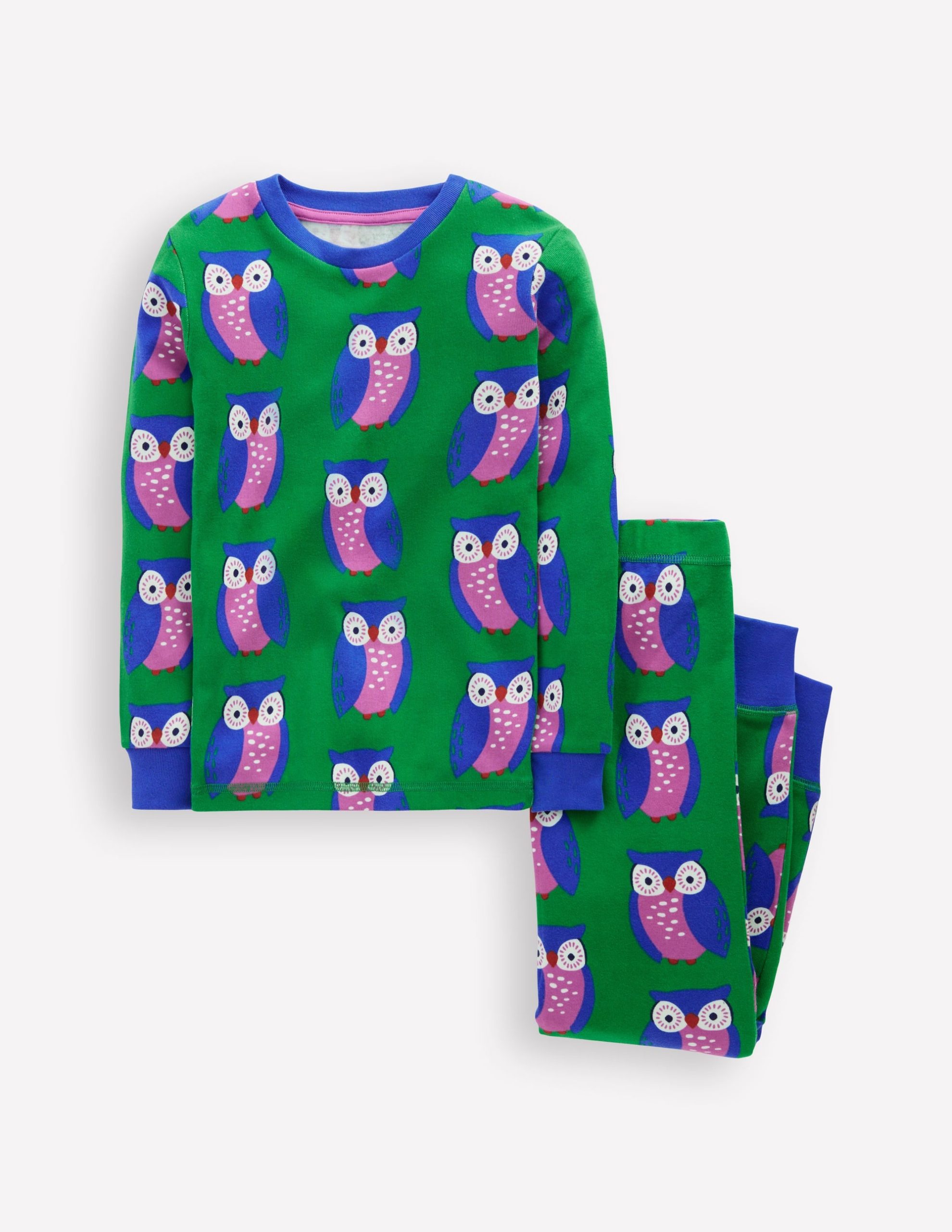 Snug Glow-In-The-Dark Pyjamas-Green Tambourine Geo Owls