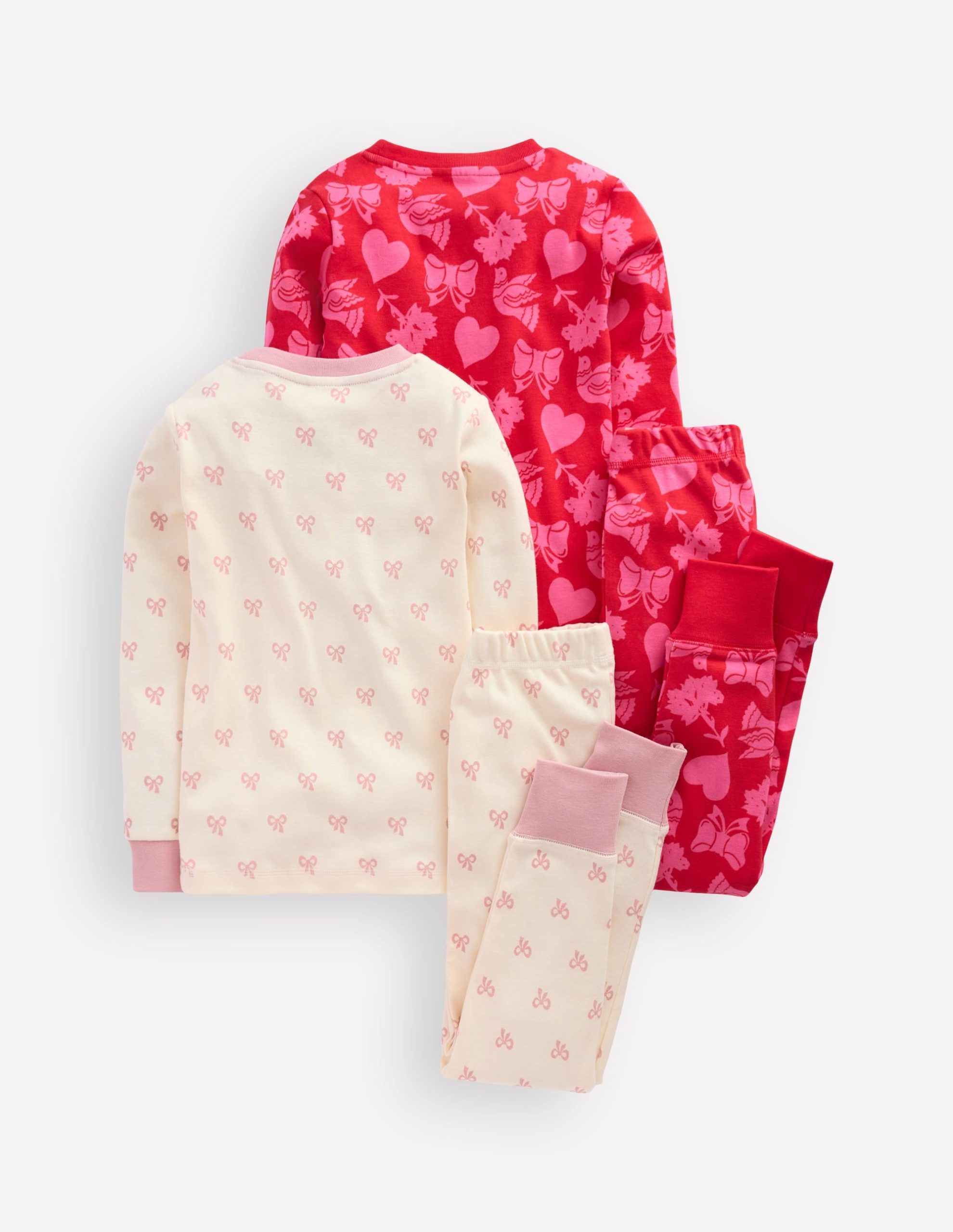 Twin Pack Snug Pajamas-Heart Bow Print - Image 2